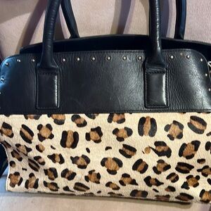 Chico’s halftote calf leather cheetah print purse